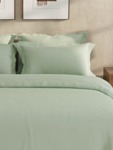 100% Cotton 300 TC, King Size Dyed Bedsheet with 1 Duvet Cover and 4 Pillow Covers, Emblem Collection - Mercury