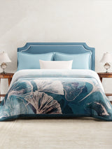 Double Size 2-Ply Cloudy Blanket for Heavy Winter, Blue Floral (2.40 m L x 2.20 m W), Infinity