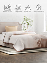 Single Size 2-Ply Blanket for Mild Winter, Brown Printed (2.20 L m x 1.60 W m), Gardenia Augusta