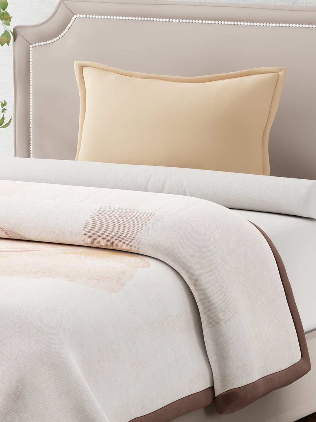 Single Size 2-Ply Blanket for Mild Winter, Brown Printed (2.20 L m x 1.60 W m), Gardenia Augusta