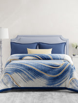 Perfect for Winter Season, Blue Abstract 100% Polyester Double Size Blanket (Platinum Pulse Collection)