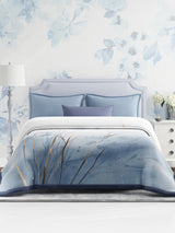 Perfect for Winter Season, Blue Printed 100% Polyester Double Size Blanket (Platinum Pulse Collection)