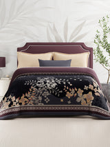 Double Size 3-Ply Blanket for Heavy Winter, Grey Floral, (2.40 m L x 2.20 m W), Luxe Loom