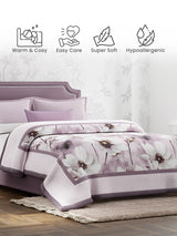 Scented Double Blanket for Heavy Winter, Purple Floral (94 inches L x 87 inches W), Nature Bouquet