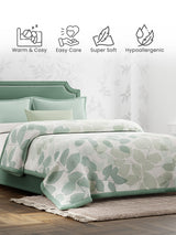 Scented Double Blanket for Heavy Winter, Green Floral (94 inches L x 87 inches W), Nature Bouquet