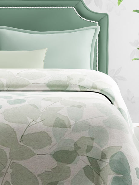 Scented Double Blanket for Heavy Winter, Green Floral (94 inches L x 87 inches W), Nature Bouquet
