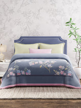 Scented Double Blanket for Heavy Winter, Grey Floral (94 inches L x 87 inches W), Nature Bouquet