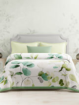 Perfect for Winter Season, Green Floral Mink Double Size Blanket (Valatia Collection)