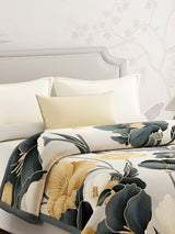 Perfect for Winter Season, Grey Floral Mink Double Size Blanket (Valatia Collection)