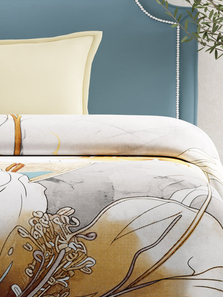 Single Size Blanket for Mild Winter,  Multicolor Floral, (87 inches L x 63 inches W), Embrace