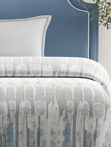 Single Size Blanket for Mild Winter, Grey Abstract (87 inches L x 63 inches W), Embrace