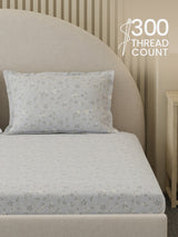 Cottage Garden 100% Cotton 300 TC King Bedsheet with 2 Pillow Covers | Printed Bedsheet Set