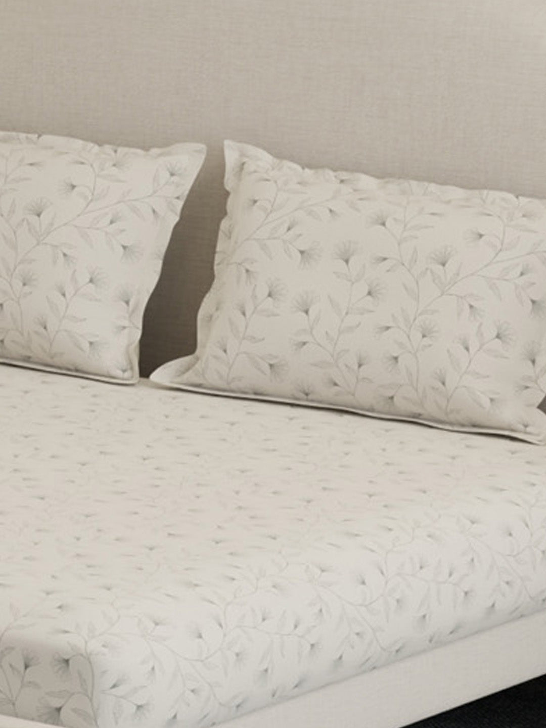 Cottage Garden 100% Cotton 300 TC King Bedsheet with 2 Pillow Covers | Printed Bedsheet Set