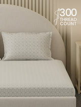 Cottage Garden 100% Cotton 300 TC King Bedsheet with 2 Pillow Covers | Printed Bedsheet Set