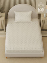 Cottage Garden 100% Cotton 300 TC Single Bedsheet with 1 Pillow Cover | Printed Bedsheet Set