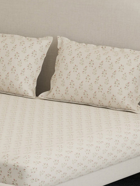 100% Cotton 300 TC, Printed King Bedsheet Set, Cottage Garden