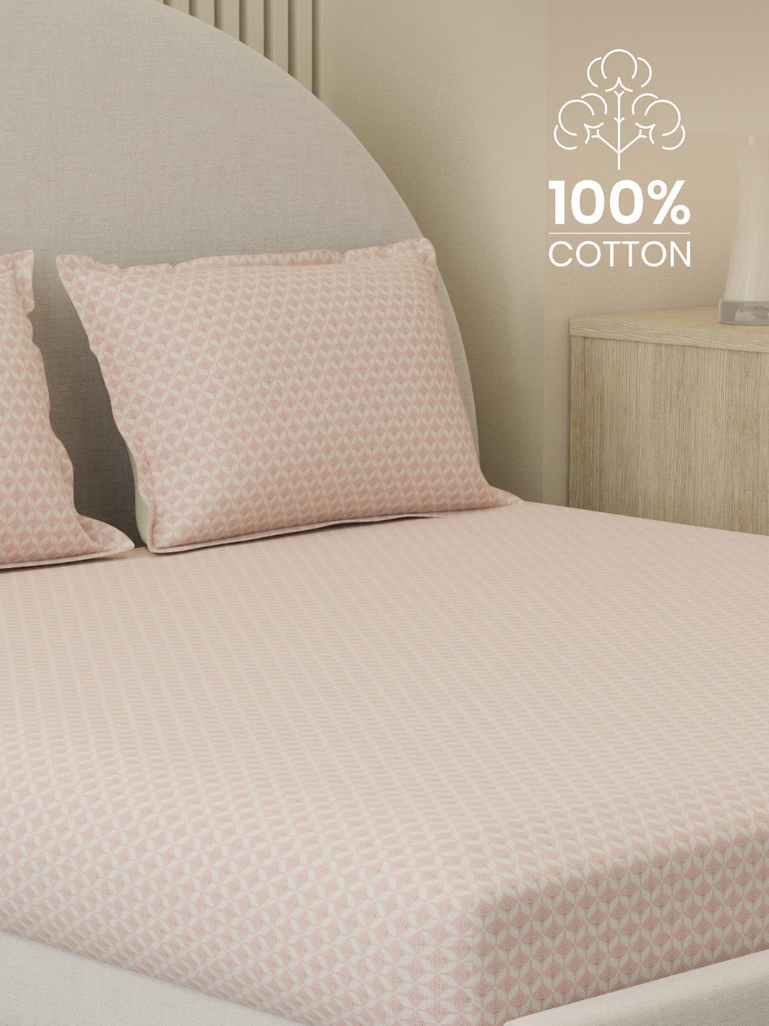 Cottage Garden 100% Cotton 300 TC King Bedsheet with 2 Pillow Covers | Printed Bedsheet Set
