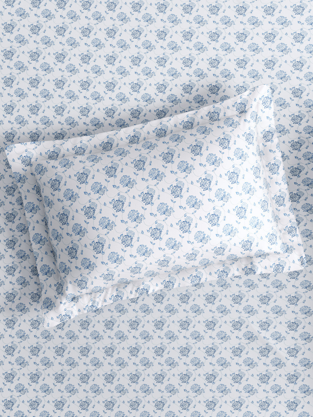 Cottage Garden 100% Cotton 300 TC King Bedsheet with 2 Pillow Covers | Printed Bedsheet Set