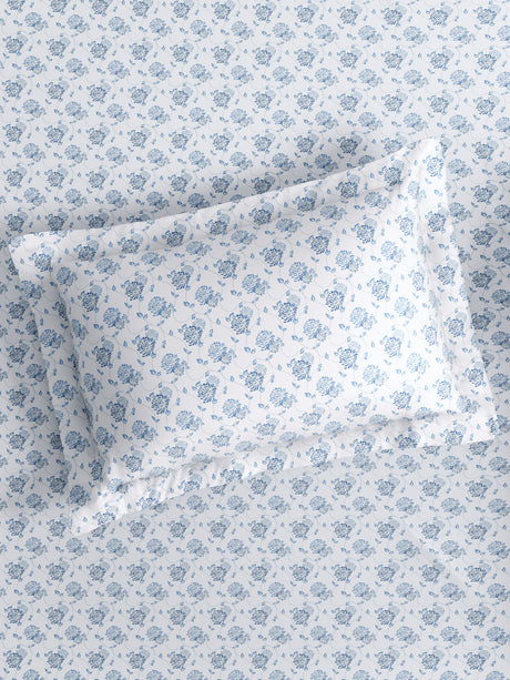 Cottage Garden 100% Cotton 300 TC King Bedsheet with 2 Pillow Covers | Printed Bedsheet Set