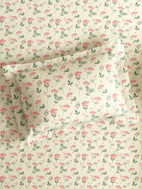 Cottage Garden 100% Cotton 300 TC King Bedsheet with 2 Pillow Covers | Printed Bedsheet Set