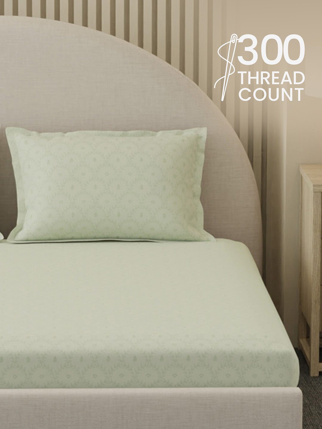 Cottage Garden 100% Cotton 300 TC King Bedsheet with 2 Pillow Covers | Printed Bedsheet Set