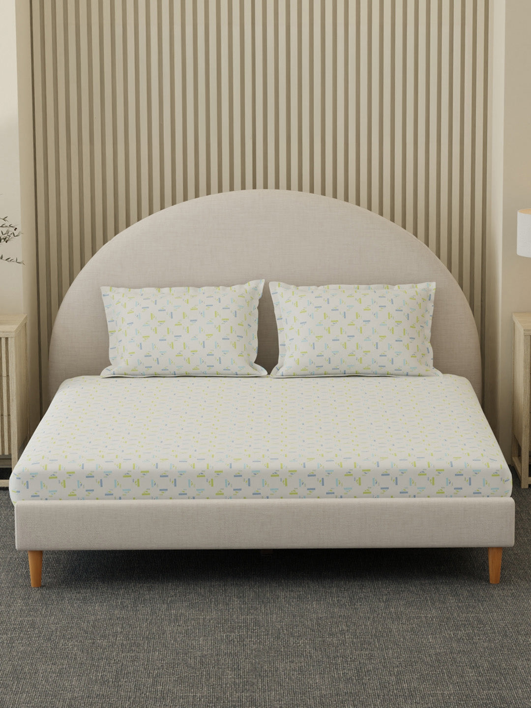 Cottage Garden 100% Cotton 300 TC King Bedsheet with 2 Pillow Covers | Printed Bedsheet Set