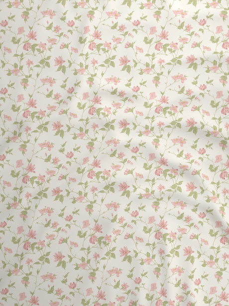 100% Cotton 300 TC, Printed Single Bedsheet Set, Cottage Garden