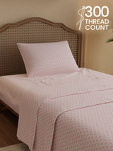 100% Cotton 300 TC, Printed Single Bedsheet Set, Cottage Garden