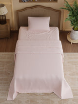 100% Cotton 300 TC, Printed Single Bedsheet Set, Cottage Garden