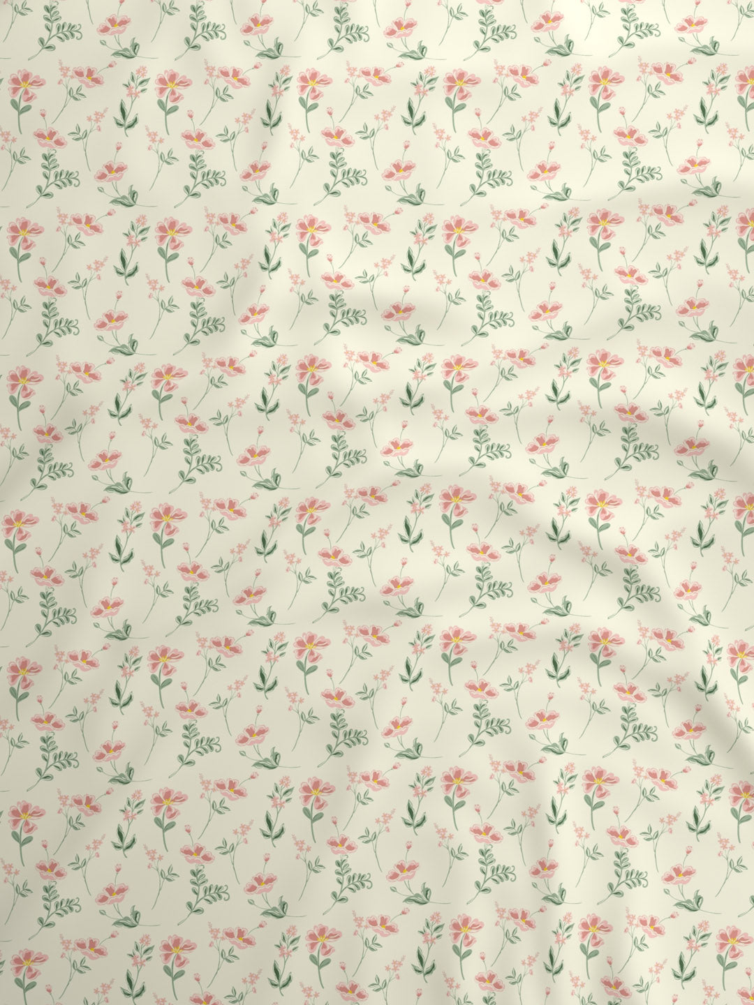 100% Cotton 300 TC, Printed Single Bedsheet Set, Cottage Garden