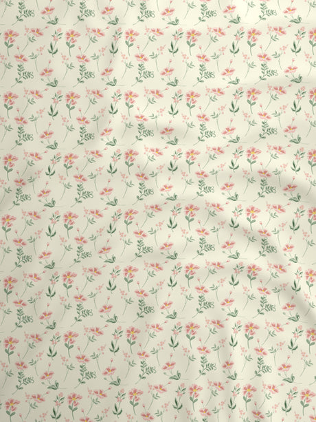 100% Cotton 300 TC, Printed Single Bedsheet Set, Cottage Garden