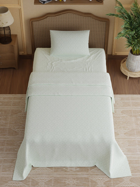 100% Cotton 300 TC, Printed Single Bedsheet Set, Cottage Garden