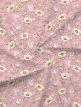 King Fitted Sheet Set, 100% Cotton 152 TC, Pink Floral, Embrace