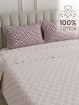 100% Cotton 152 TC, Printed King Bedsheet Set, Embrace