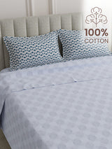 100% Cotton 152 TC, Printed King Bedsheet Set, Embrace