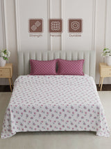 100% Cotton 152 TC, Printed King Bedsheet Set, Embrace