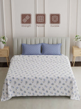 100% Cotton 152 TC, Printed King Bedsheet Set, Embrace