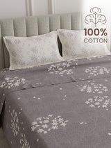 100% Cotton 152 TC, Printed King Bedsheet Set, Embrace
