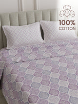 100% Cotton 152 TC, Printed King Bedsheet Set, Embrace