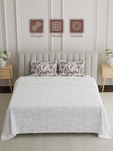 100% Cotton 152 TC, Printed King Bedsheet Set, Embrace