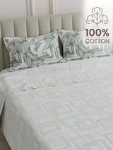 100% Cotton 152 TC, Printed King Bedsheet Set, Embrace