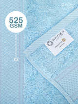 100% Cotton, Blue Bath Towel, Jasmine Aroma, 525 GSM (Nature Bouquet Collection) - Pack of 1