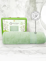 100% Cotton, Green Bath Towel, Green Apple Aroma, 525 GSM (Nature Bouquet Collection) - Pack of 1