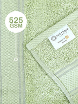 100% Cotton, Green Bath Towel, Green Apple Aroma, 525 GSM (Nature Bouquet Collection) - Pack of 1