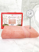 100% Cotton, Pink Bath Towel, Rose Aroma, 525 GSM (Nature Bouquet Collection) - Pack of 1