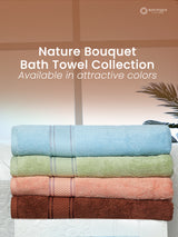 100% Cotton, Pink Bath Towel, Rose Aroma, 525 GSM (Nature Bouquet Collection) - Pack of 1