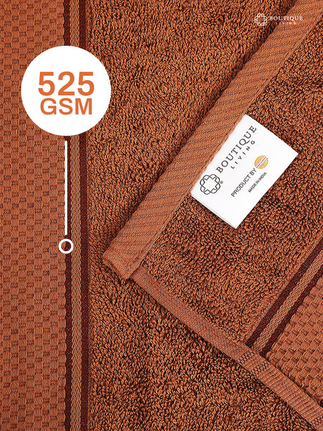 100% Cotton, Brown Bath Towel, Sandalwood Aroma, 525 GSM (Nature Bouquet Collection) - Pack of 1