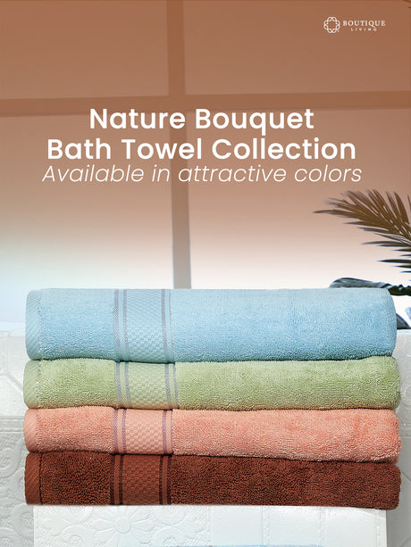 100% Cotton, Brown Bath Towel, Sandalwood Aroma, 525 GSM (Nature Bouquet Collection) - Pack of 1