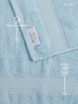 100% Cotton, Blue Hand Towels, Jasmine Aroma, 525 GSM (Nature Bouquet Collection) - Pack of 2