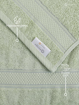 100% Cotton, Green Hand Towels, Green Apple Aroma, 525 GSM (Nature Bouquet Collection) - Pack of 2